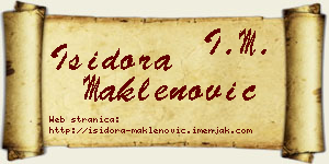 Isidora Maklenović vizit kartica